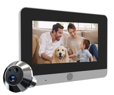TKSTAR Türspion Überwachungs-Kamera Funk WLAN WiFi Handyübertragung mit APP Handy Aufzeichnung + Bewegungsmelder Nachtsicht mit 10.000mAh Akku + 5" Display Monitor